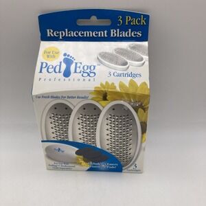 Ped Egg Pro Refill 3 Pack Replacement Blades Foot File Cartridges - Factory Seal